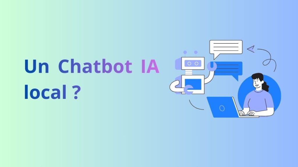 Chatbot IA interagissant avec des entrepreneurs polynésiens dans un bureau local, symbolisant l'adaptation de l'intelligence artificielle au service client en Polynésie.